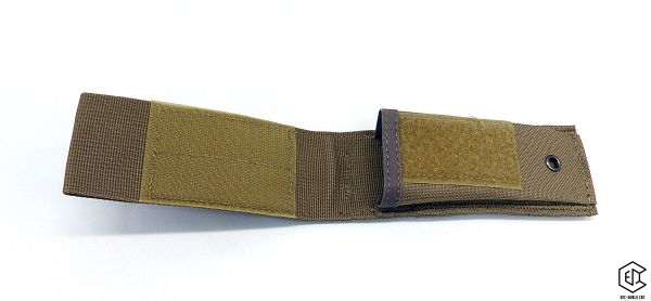 LEATHERMAN®: Nylon Sheath Molle Holster, Braun, Größe L geöffnet Ansicht von oben